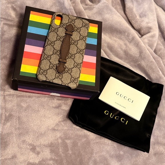 GUCCI PHONE CASE - IPHONE 10 XS MAX - BROWN - Picture 1 of 6